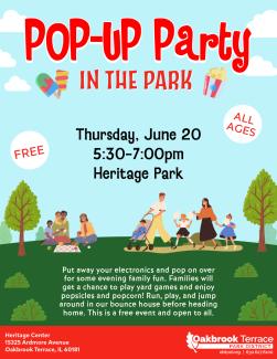 Pop-Up Party in the Park Flyer