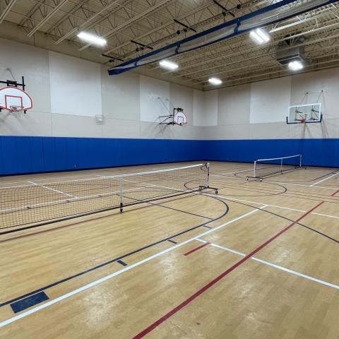 Gym with Pickleball court 