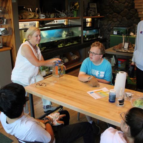 Students sitting at table 